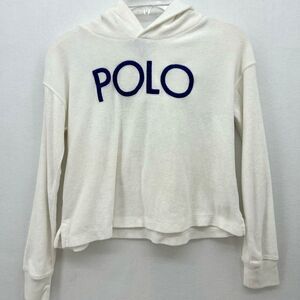 Ralph Lauren White Polo Hoodie with Blue Accents